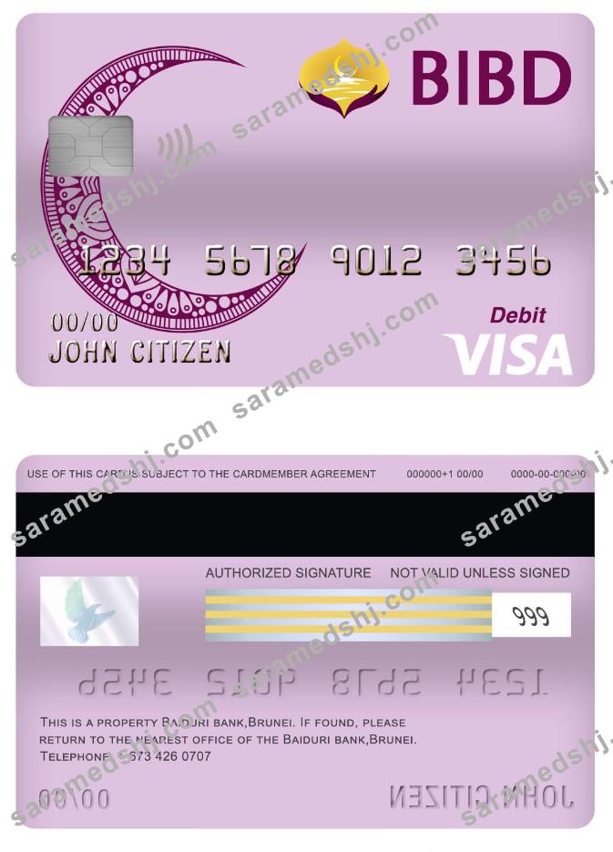 Brunei Baiduri Bank visa card debit card